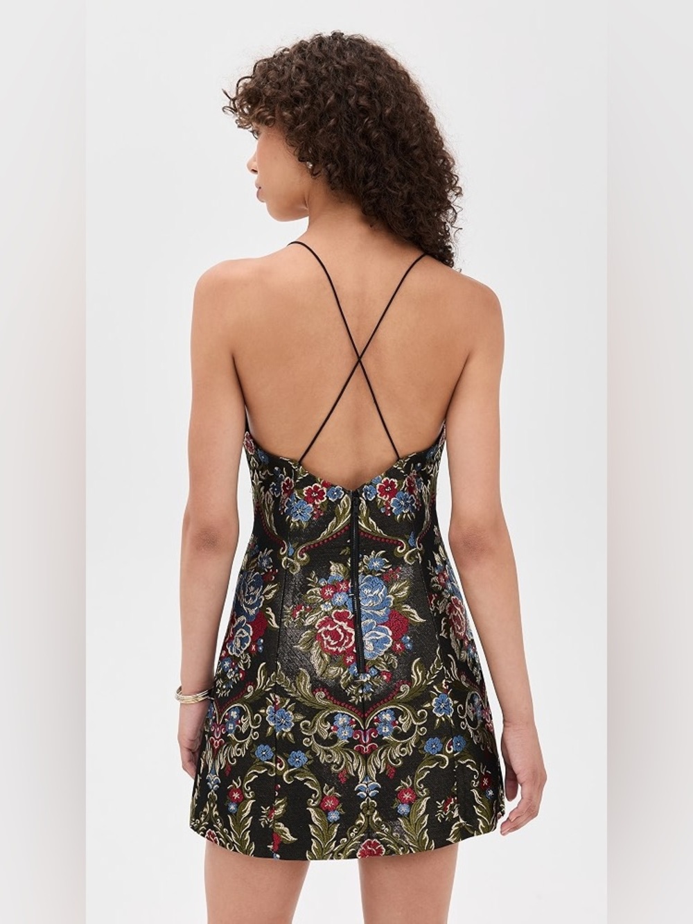 Alice + Olivia Tayla Floral Jacquard Structured Mini Dress - Picture 9 of 9